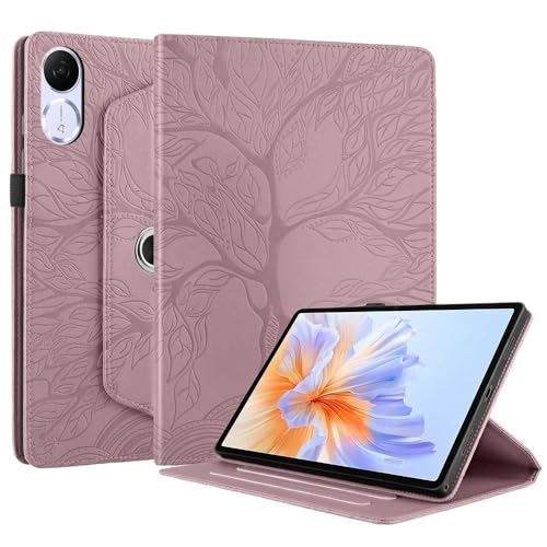 MQVQAUBST 360° drehbare Tablet-Hülle, geeignet for Samsung Galaxy Tab S10 FE Plus 13 Zoll 2025, 3D-Baum-geprägte Business-PU-Lederhülle(Rose Gold) von MQVQAUBST