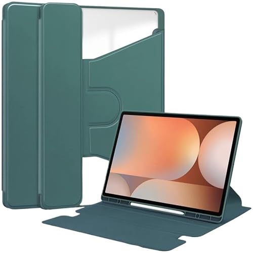 MQVQAUBST Acryl-Tablet-Hülle, geeignet for Samsung Galaxy Tab S10 Ultra 14,6 Zoll SM-X920 926, Flip-Rotation-Standhülle mit Stiftschlitz(Drak Green) von MQVQAUBST