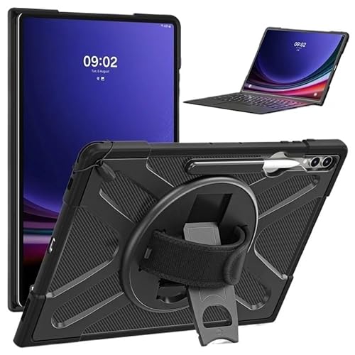 MQVQAUBST Tablet-Hülle, geeignet for Samsung Galaxy Tab S8 S9 S10 Ultra 14,6 Zoll, tragbarer Rotationshandringständer, stoßfeste Abdeckung(S8 Ultra 14.6 X900) von MQVQAUBST