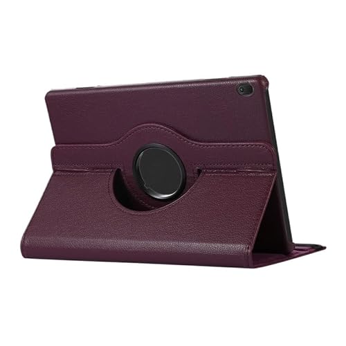 MQVQAUBST Tischabdeckung aus PU-Leder, geeignet for Lenovo Tab M10 10,1 Zoll TB-X505F X505L/TB-X605F X605L, 360 Grad drehbarer Standkoffer(Purple,M10 TB-X505F/L) von MQVQAUBST