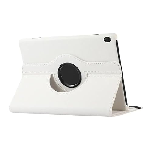 MQVQAUBST Tischabdeckung aus PU-Leder, geeignet for Lenovo Tab M10 10,1 Zoll TB-X505F X505L/TB-X605F X605L, 360 Grad drehbarer Standkoffer(White,M10 TB-X605F/L) von MQVQAUBST