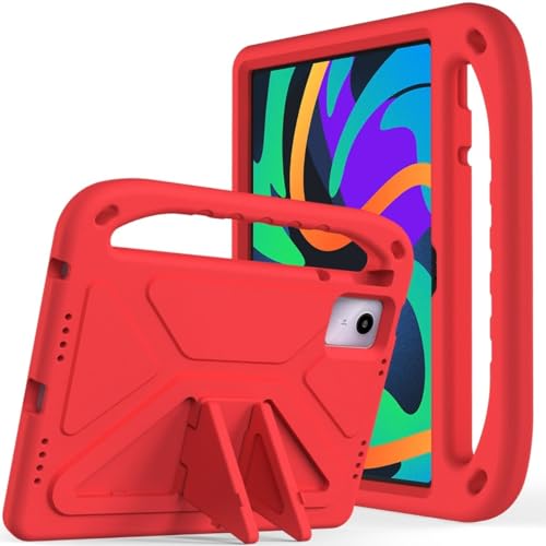 MQVQAUBST Weiche Eva-Hülle, geeignet for Lenovo Tab M11/Xiaoxin Pad 2024 11 Zoll, stoßfest, mit Ständer, sicherer Griff, Tablet-Abdeckung(Red,M11 2024) von MQVQAUBST
