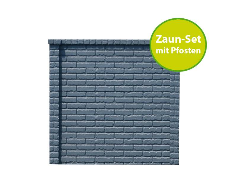 MR-Shop Betonzaun Klassik-Stein Komplettset, 6 m x 1.850 mm x 1 Ecken von MR-Shop