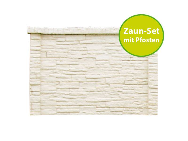 MR-Shop Betonzaun Nostalgie Komplettset, 63 m x 2.150 mm x 6 Ecken von MR-Shop