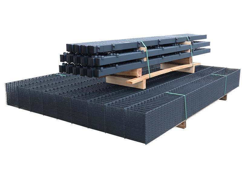 MR-Shop Doppelstabmattenzaun Set Anthrazit RAL 7016, Anthrazitgrau, 20 m x 630 mm von MR-Shop
