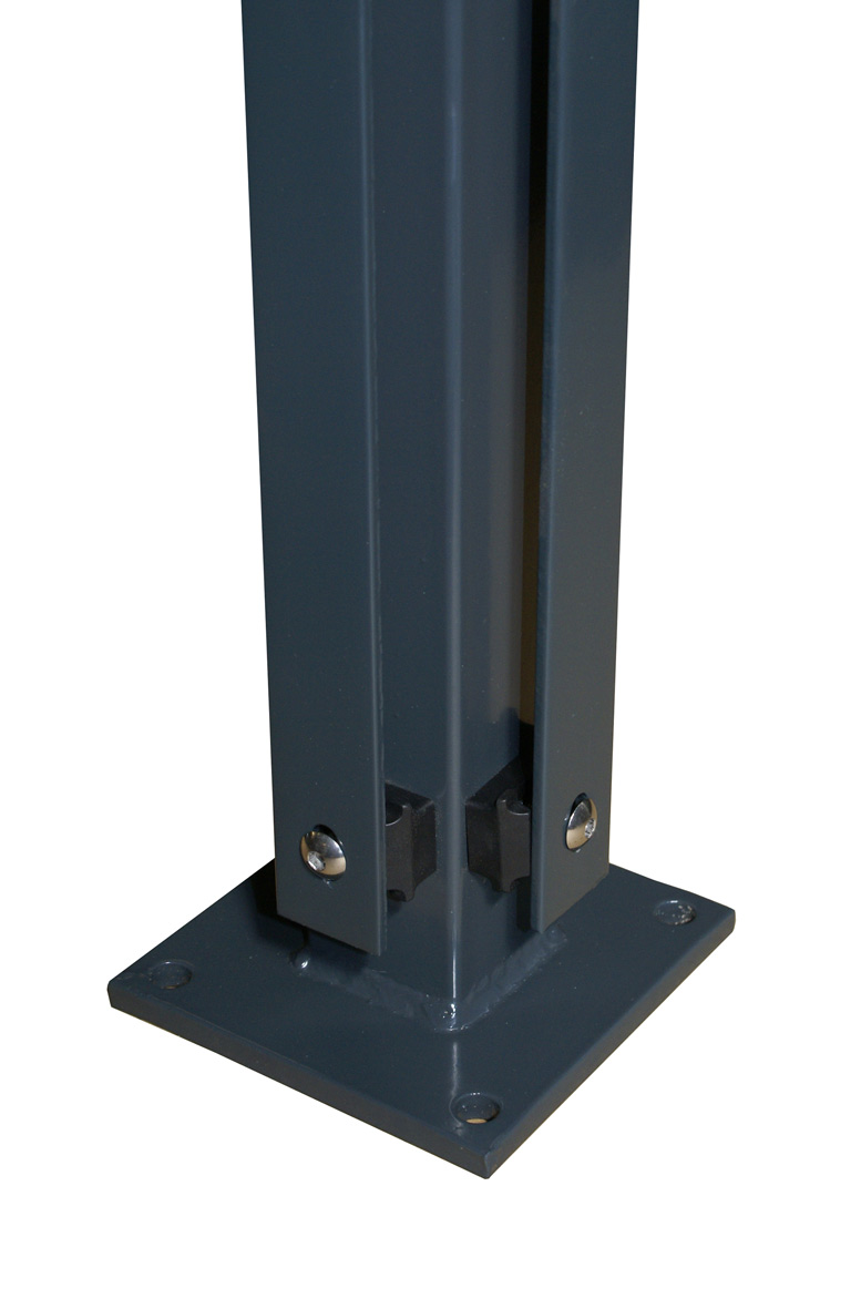 MR-Shop Eckpfosten anthrazit RAL 7016 mit Bodenplatte, Flacheisenleiste, Anthrazitgrau, 1.630 mm von MR-Shop