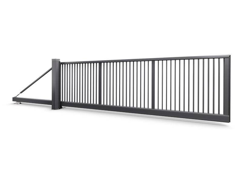 MR-Shop Schiebetor freitragend Premium manuell, anthrazit, 5.000 mm x 1.800 mm von MR-Shop