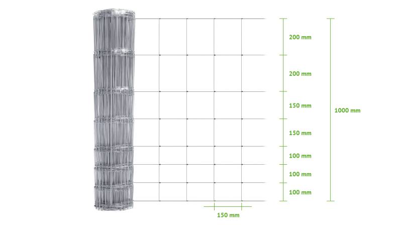MR-Shop Wildzaun Knotengeflecht 100/08/15 L von MR-Shop