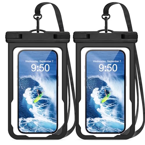 MR.LUYU wasserdichte Handyhülle, 2 Stück Handytasche wasserdichte IPX8 Unterwasser Handyhülle Waterproof Phone Case für iPhone 15 Pro Max 14 13 Galaxy S24 S23 Ultra, bis zu 6.9 Zoll von MR.LUYU