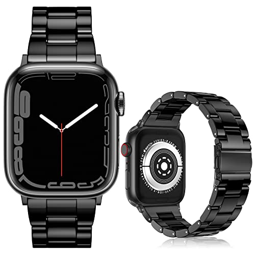 MRAIN-H Kompatibel mit Apple Watch Armband 38mm 40mm 41mm 42mm 44mm 45mm 49mm für Damen Herren, Leichtes Harzarmband mit Edelstahlschnalle für iWatch Serie 8 7 6 5 4 3 2 1 Ultra SE von MRAIN-H