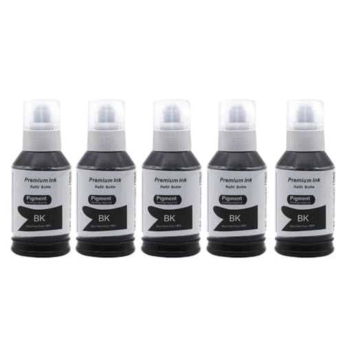 Pigmenttinte 140 ml T015 Kompatibel mit kommerziellen A4-Tintenstrahldrucker M1058, erhältlich in 1, 2, 3, 5 Flaschen(015 Ink 5 Bottle) von MRHZKE