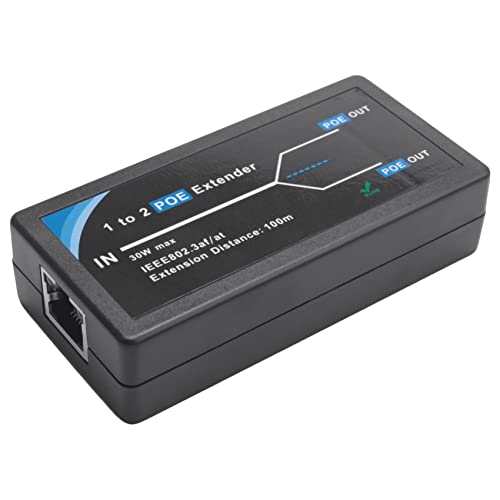 MRNHA 2 Port POE Extender 10/100Mbps mit IEEE 802.3Af Standard Eingang / -Ausgang für IP Kamera Erweitern 100 Meter für Den POE Bereich von MRNHA