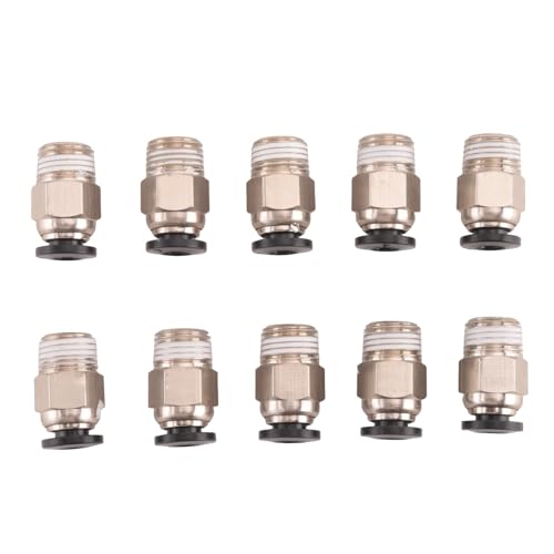 MRNHA Pc4-M10 Stecker Gerade Pneumatische Pefe Rohr Für V6 Stecker Bowden Extruder 3D Drucker (Packung Mit 10 Stücke) von MRNHA