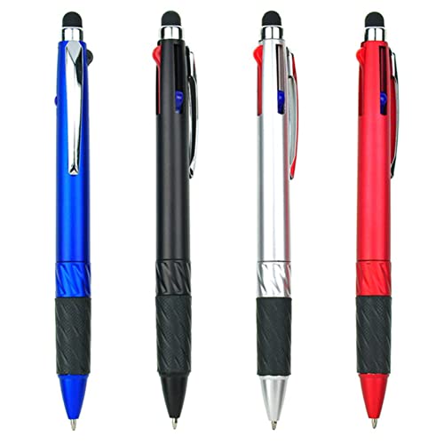 3-in-1 Multifunktionaler Kugelschreiber, 1,0 mm, Schwarz/Blau/Rot, Tintenstift für Kindle Touch, kompatibel mit allen Geräten mit kapazitivem Touchscreen, 4 Stück von MROOFUL