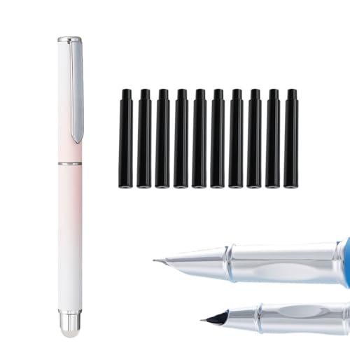 Löschbares Füllfederhalter-Set, 0,38 mm Spitze mit 10 blau-schwarzen Tintenminen, bunter Füllfederhalter, Geschenk-Set für Männer und Frauen, Profis, Führungskräfte, Büro, schöne Stifte (schwarze Löschbares Füllfederhalter-Set, 0,38 mm Spitze mit 10 blau-schwarzen Tintenminen, bunter Füllfederhalter, Geschenk-Set für Männer und Frauen, Profis, Führungskräfte, Büro, schöne Stifte (schwarze von MROOFUL