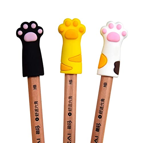 MROOFUL 3 Stück Katzenpfoten-Schreibwaren, Stiftkappe, Silikon-Stiftschutzhülle, Schulstudentenbedarf, weiches Gummi, niedlich, für Schule, Korea, Cartoon von MROOFUL