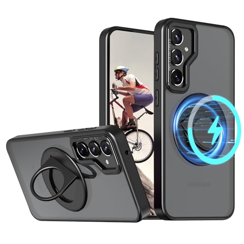 MRRSIWEI Magnetische Hülle für Samsung Galaxy S24 Plus / S24+ Hülle Kompatibel mit Magsafe, Militärqualität Schutz Stoßfest Hart mit 360° Drehbarem Ständer Bumper Case für Samsung S24 MRRSIWEI Magnetische Hülle für Samsung Galaxy S24 Plus / S24+ Hülle Kompatibel mit Magsafe, Militärqualität Schutz Stoßfest Hart mit 360° Drehbarem Ständer Bumper Case für Samsung S24 von MRRSIWEI