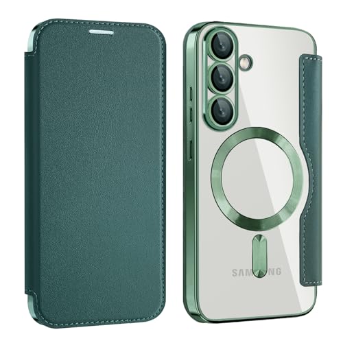 MRRSIWEI Schutzhülle für Samsung Galaxy S25+ / S25 Plus mit Kartenhalter, stoßfest, stilvoll, PU-Leder, Magnetklapp-Cover mit Kartenhalter, Business-Grün MRRSIWEI Schutzhülle für Samsung Galaxy S25+ / S25 Plus mit Kartenhalter, stoßfest, stilvoll, PU-Leder, Magnetklapp-Cover mit Kartenhalter, Business-Grün von MRRSIWEI