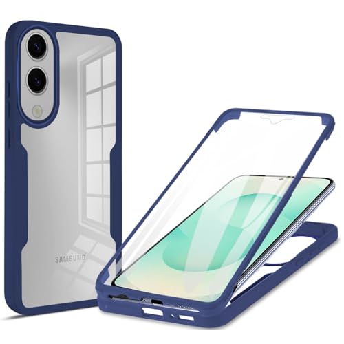 MRRSIWEI Schutzhülle für Samsung Galaxy S25 Edge (nicht S25), integrierter Displayschutz, stoßfest in Militärqualität, 360° Rundum-Schutz, transparent, robuste Schutzhülle für Galaxy S25 Edge, Blau von MRRSIWEI