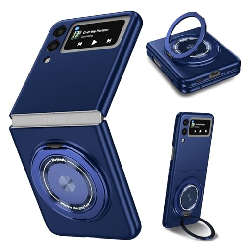 MRRSIWEI Schutzhülle für Samsung Galaxy Z Flip 3, magnetisch, mit Ständer [kompatibel mit MagSafe], schlanke, robuste, stoßfeste, kratzfeste Handyhülle für Samsung Galaxy Z Flip3. Rotate Blue von MRRSIWEI