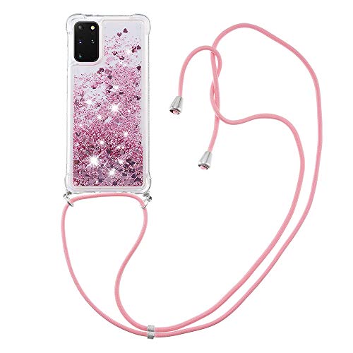 MRSTER Handykette Kompatibel mit Samsung Galaxy S20+, Glitzer Flüssig Bewegende Treibsand Handyhülle mit Necklace mask Lanyard Schutzhülle für Samsung Galaxy S20 Plus. LP Love Rose MRSTER Handykette Kompatibel mit Samsung Galaxy S20+, Glitzer Flüssig Bewegende Treibsand Handyhülle mit Necklace mask Lanyard Schutzhülle für Samsung Galaxy S20 Plus. LP Love Rose von MRSTER