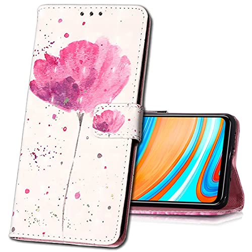 MRSTER Huawei P Smart 2019 Handytasche, Leder Schutzhülle Brieftasche Hülle Flip Case 3D Muster Cover Stylish PU Tasche Schutzhülle Handyhüllen für Huawei Honor 10 Lite. YB Red Flower von MRSTER