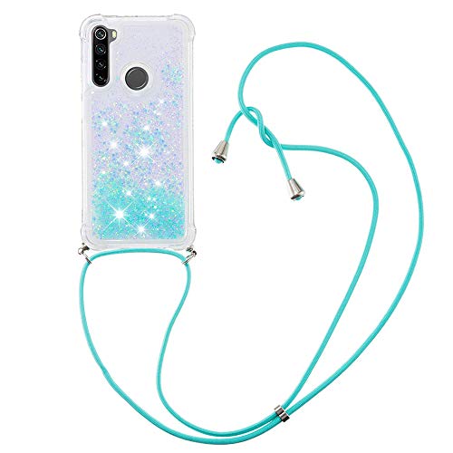 MRSTER Lanyard Schutzhülle für Xiaomi Poco X3 NFC, Bling, Flüssigkeit, Pailletten, Silikon, stoßfest, Kawaii, mit Kordel, Lanyard Case für Xiaomi Poco X3 NFC. LP Star Blue von MRSTER
