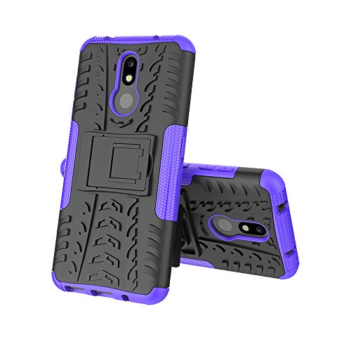 MRSTER Nokia 3.2 Hülle, Outdoor Hard Cover Heavy Duty Dual Layer Armor Case Stoßfest Schutzhülle mit Ständer Handyhülle für Nokia 3.2 (2019). Hyun Purple von MRSTER