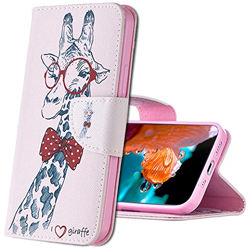 MRSTER Oppo Find X2 Pro Hülle Leder, Langlebig Leichtes Klassisches Design Flip Wallet Case PU-Leder Schutzhülle Brieftasche Handyhülle für Oppo Find X2 Pro 5G. BF Giraffe von MRSTER