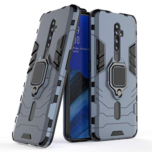 MRSTER Oppo Reno2 Z Hülle 360 Grad Drehbar Ringhalter Cover TPU Handyhülle 2 In 1 Plastic Silicone Case Heavy Duty Schutz Hybrid Stoßfest Schutzhülle für Oppo Reno 2 Z. HB Blue von MRSTER