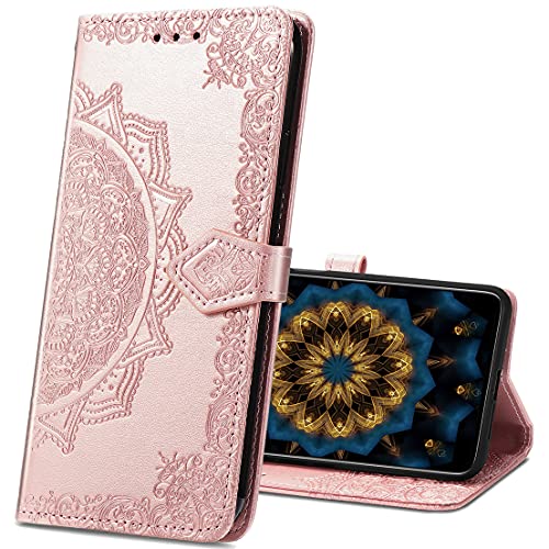 MRSTER Samsung A3 2017 Hülle, Premium Leder Tasche Flip Wallet Case [Standfunktion] [Kartenfächern] PU-Leder Schutzhülle Brieftasche Handyhülle für Samsung Galaxy A3 2017. SD Mandala Rose von MRSTER