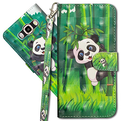 MRSTER Samsung J5 2016 Schutzhülle mit Klappdeckel 3D Design Brieftasche [Magnet] [Standfunktion] [Kartenhalter] PU-Leder Schutzhülle für Samsung Galaxy J5 2016. YX 3D – Panda Bambus von MRSTER