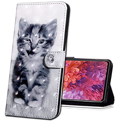 MRSTER Samsung Note 9 Handytasche, Leder Schutzhülle Brieftasche Hülle Flip Case 3D Muster Cover mit Kartenfach Magnet Tasche Handyhüllen für Samsung Galaxy Note 9. BX 3D - Smiley Cat von MRSTER