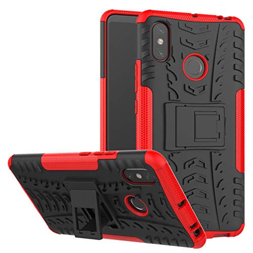 MRSTER Xiaomi Redmi Note 7 Hülle, Outdoor Hard Cover Heavy Duty Dual Layer Armor Case Stoßfest Schutzhülle mit Ständer Handyhülle für Xiaomi Redmi Note 7 / Xiaomi Redmi Note 7 pro. Hyun Red von MRSTER
