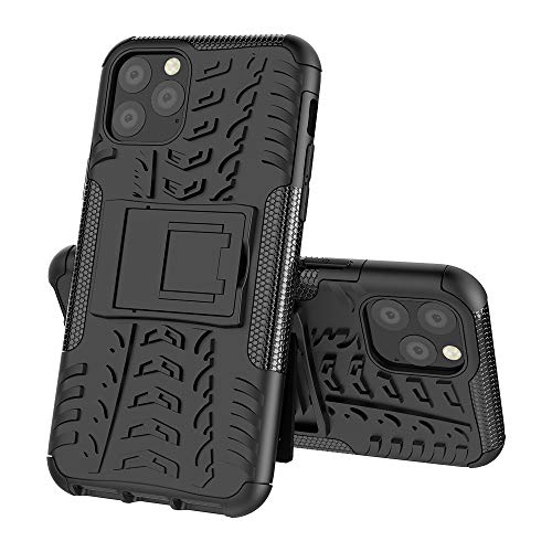 MRSTER iPhone 11 Pro Hülle, Outdoor Hard Cover Heavy Duty Dual Layer Armor Case Stoßfest Schutzhülle mit Ständer Handyhülle für Apple iPhone 11 Pro 2019 5.8". Hyun Black von MRSTER