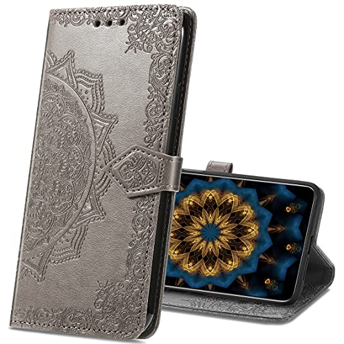 MRSTER iPhone 7 Plus Hülle, Premium Leder Tasche Flip Wallet Case [Standfunktion] [Kartenfächern] PU-Leder Schutzhülle Brieftasche Handyhülle für Apple iPhone 7 Plus / 8 Plus. SD Mandala Gray von MRSTER