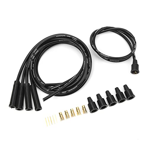 8mm Zündkerzen Draht Hohe Effizienz Stabile Zündkerze Draht Set für 4 Zylinder Classic Cars Metall Silikon Material 1m Länge (A) von MRSTORY