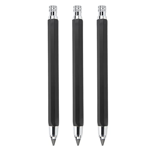 MRSTORY Mechanischer Schreinerbleistift -Set 3PCS 5,6 Mm Holzbearbeitungsmarkierungswerkzeugkit für Holzbearbeitung und Skizzieren von Eisengrafiten -Nachfüllung (Schwarz) von MRSTORY