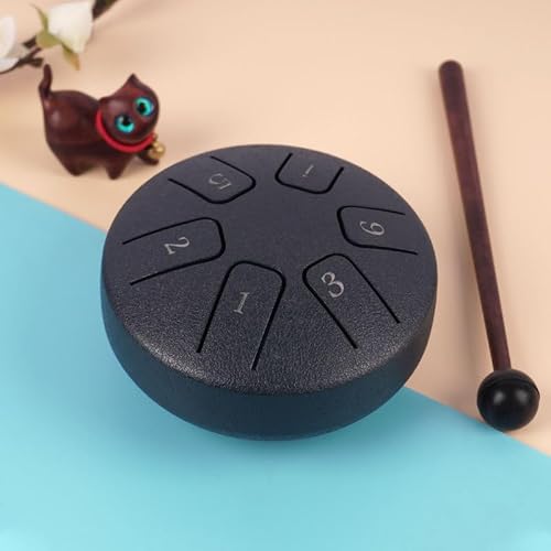 Zungentrommel 6 Note Mini Ethereal Drum Percussion Instrument für Kinder Anfänger 3,8 Zoll Metall Kompaktgröße (Dunkelblau) von MRSTORY