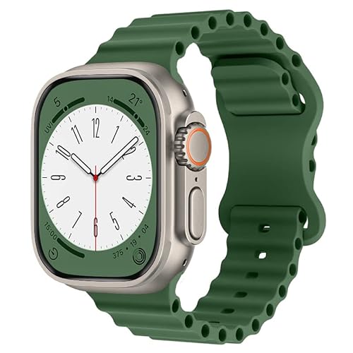 Kompatibel mit Apple Watch Ocean Band, Fluorelastomer-Titan-Schnalle, verstellbare Schlaufe, Sportarmband für Apple Watch Ultra 49 mm, 38 mm, 40 mm, 41 mm, 42 mm, 44 mm Serie Ultra/8/7/6/SE/5/4/3/2/1, von MRTUTOS