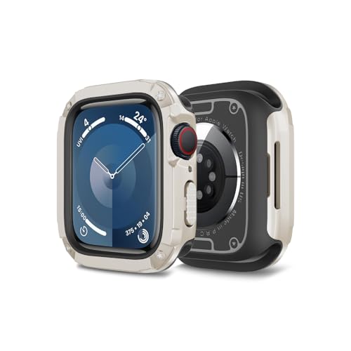 MRVOEBC 2 in 1 TPU und PC Hülle Kompatibel mit Apple Watch 49mm 45/44mm 41/40mm, Schutzhülle Kompatibel mit iWatch Ultra/Ultra 2 / Series 9/8/7/6/5/4/3/2/1/SE (Stern Licht, 45/44mm) von MRVOEBC