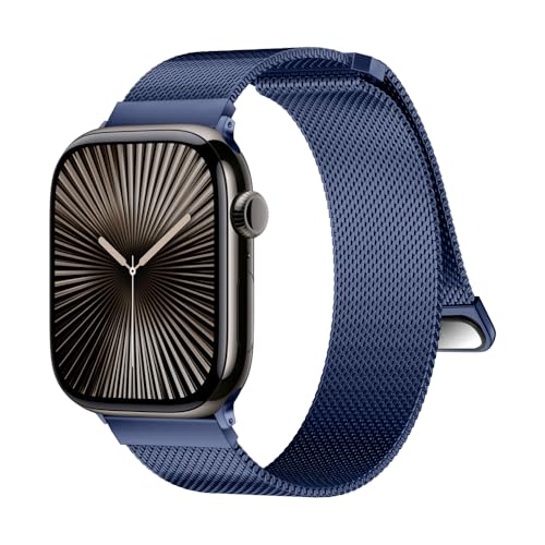 MRVOEBC Edelstahl Armband Kompatibel mit Apple Watch Ultra 49mm 46mm 45mm 44mm 42mm 41mm 40mm 38mm, Magnetisch Ersatzarmbänder Kompatibel mit iWatch Series 10/9/8/7/6/5/4/3/2/1/SE von MRVOEBC