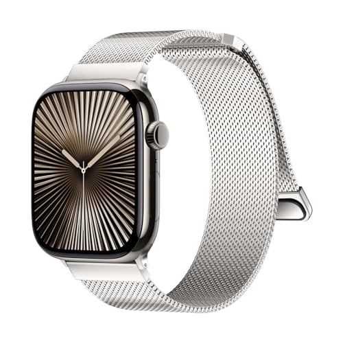 MRVOEBC Edelstahl Armband Kompatibel mit Apple Watch Ultra 49mm 46mm 45mm 44mm 42mm 41mm 40mm 38mm, Magnetisch Ersatzarmbänder Kompatibel mit iWatch Series 10/9/8/7/6/5/4/3/2/1/SE von MRVOEBC