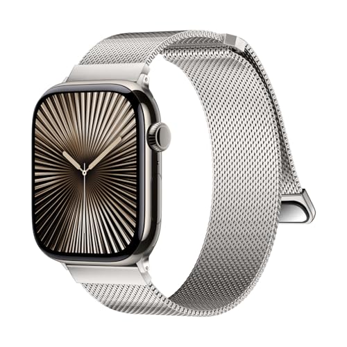 MRVOEBC Edelstahl Armband Kompatibel mit Apple Watch Ultra 49mm 46mm 45mm 44mm 42mm 41mm 40mm 38mm, Magnetisch Ersatzarmbänder Kompatibel mit iWatch Series 10/9/8/7/6/5/4/3/2/1/SE von MRVOEBC