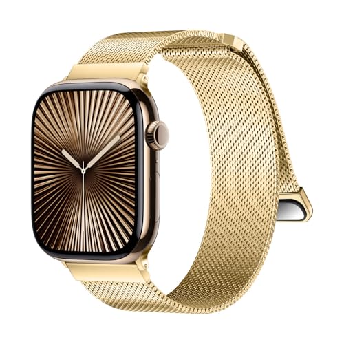 MRVOEBC Edelstahl Armband Kompatibel mit Apple Watch Ultra 49mm 46mm 45mm 44mm 42mm 41mm 40mm 38mm, Magnetisch Ersatzarmbänder Kompatibel mit iWatch Series 10/9/8/7/6/5/4/3/2/1/SE von MRVOEBC