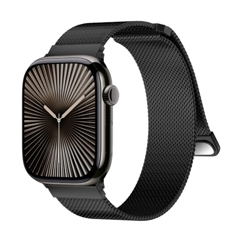 MRVOEBC Edelstahl Armband Kompatibel mit Apple Watch Ultra 49mm 46mm 45mm 44mm 42mm 41mm 40mm 38mm, Magnetisch Ersatzarmbänder Kompatibel mit iWatch Series 10/9/8/7/6/5/4/3/2/1/SE von MRVOEBC