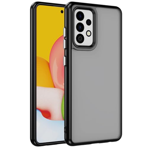 MRVOEBC Matt Hülle Kompatibel mit Samsung Galaxy A52 5G / A52 4G / A52s 5G, Durchscheinende Rückseite Schutzhülle, Anti-Kratzen und Anti-Fingerabdruck Handyhülle (Schwarz) von MRVOEBC