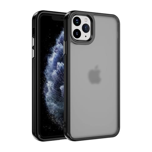 MRVOEBC Matt Hülle Kompatibel mit iPhone 11 Pro, Durchscheinende Rückseite Schutzhülle, Anti-Kratzen und Anti-Fingerabdruck Handyhülle (Schwarz) von MRVOEBC