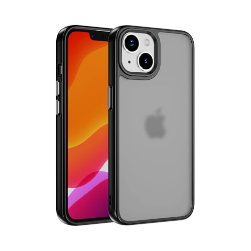 MRVOEBC Matt Hülle Kompatibel mit iPhone 12, Durchscheinende Rückseite Schutzhülle, Anti-Kratzen und Anti-Fingerabdruck Handyhülle (Schwarz) von MRVOEBC