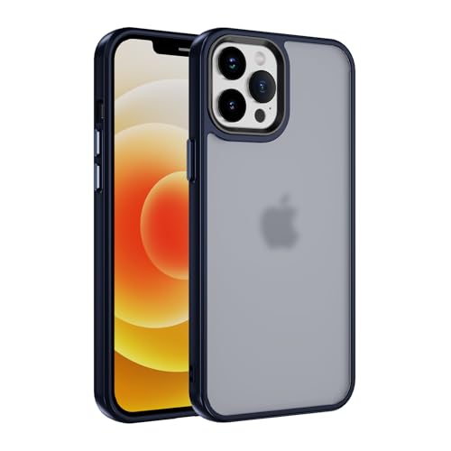 MRVOEBC Matt Hülle Kompatibel mit iPhone 12 Pro, Durchscheinende Rückseite Schutzhülle, Anti-Kratzen und Anti-Fingerabdruck Handyhülle (Marine Blau) von MRVOEBC